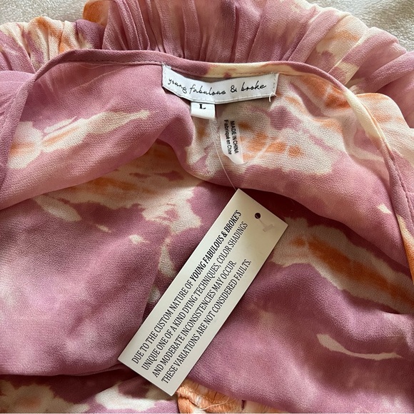 Young Fabulous & Broke Dresses Prairie Dress In Peach Bamboo Wash - Picture 6 of 12